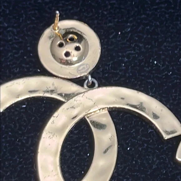 CHANEL Gold Logo Earrings - Picture 6 of 13